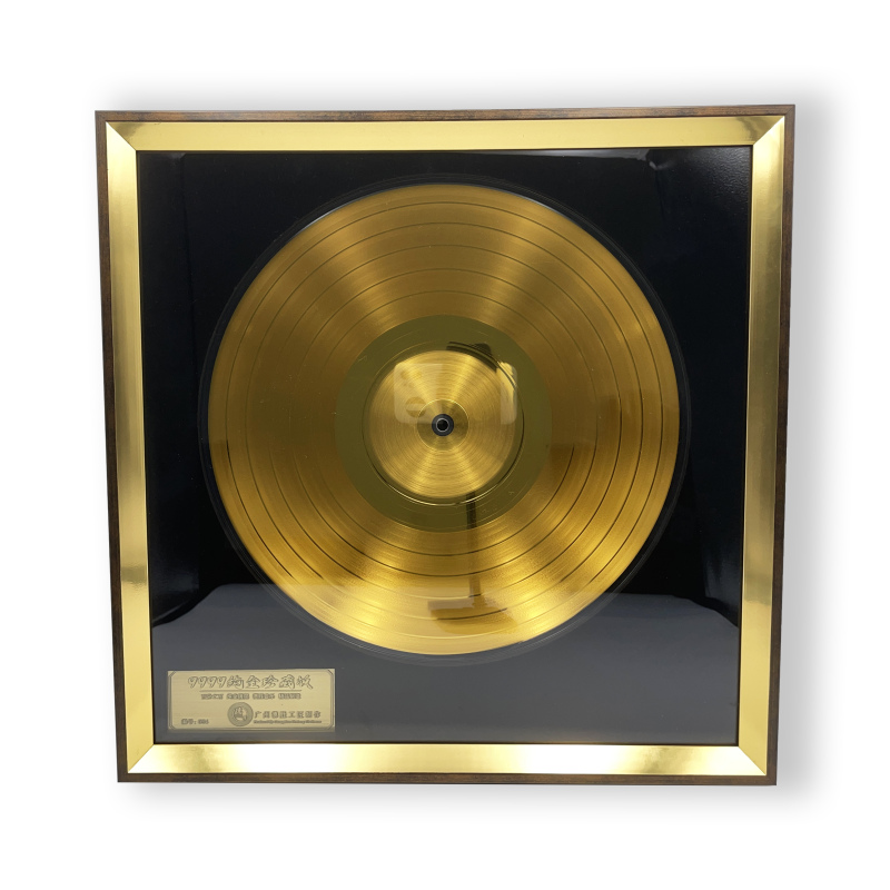 Au999 Gold Personalizzato Song Award Plaque Souvenir Regalo Disco in vinile