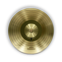Au999 Gold Personalizzato Song Award Plaque Souvenir Regalo Disco in vinile