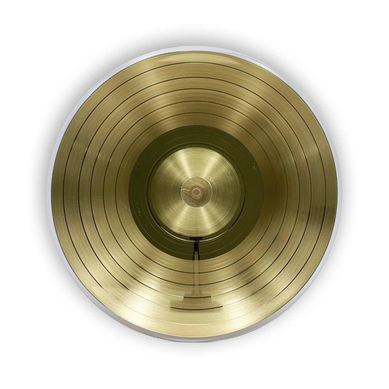 Au999 Gold Personalizzato Song Award Plaque Souvenir Regalo Disco in vinile