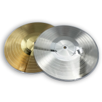 Au999 Gold Personalizzato Song Award Plaque Souvenir Regalo Disco in vinile