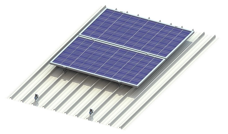 Solar Metal Roof Mounting With Clamps