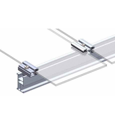 Frameless Solar Panel Thin Film Mid End Clamps