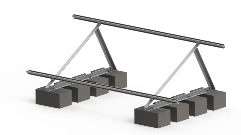 Ballasted Flat Roof Solar Racking