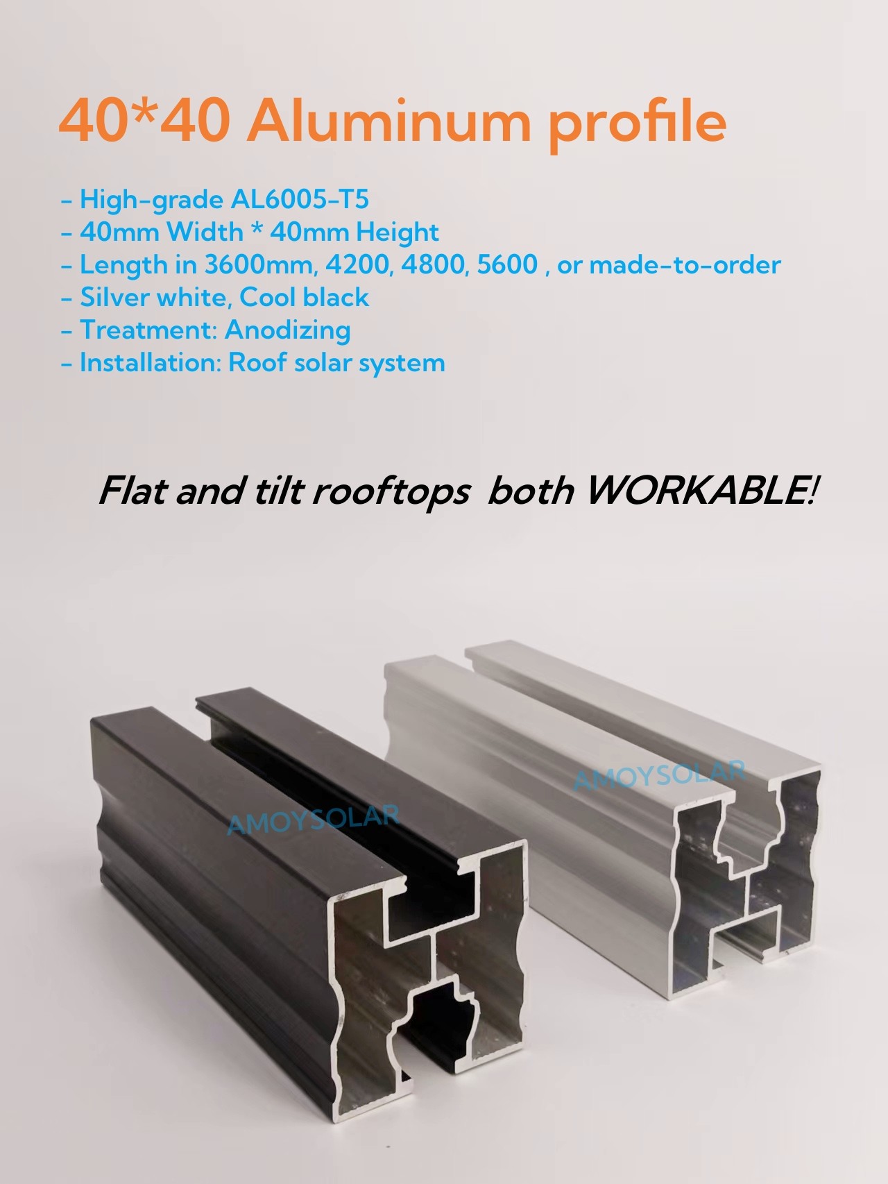 40*40mm solar roof rack