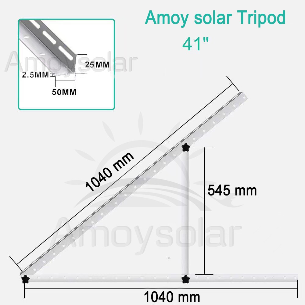 Angle-adjusted tripod solar mounting structure