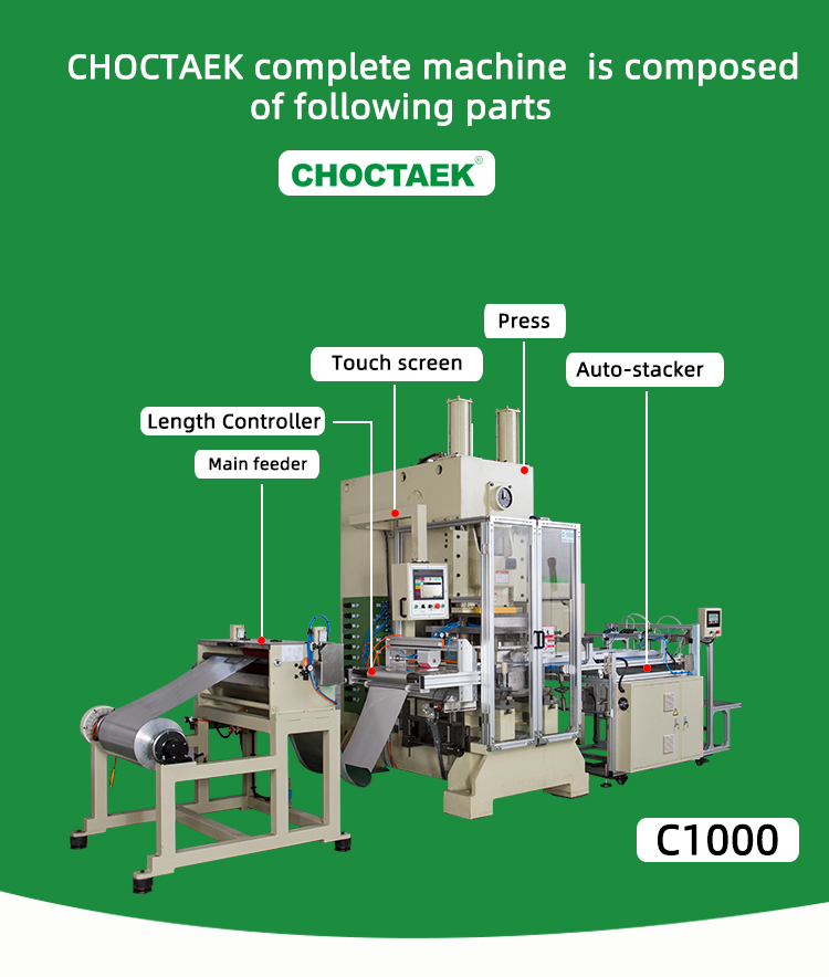 C frame aluminium foil container machine