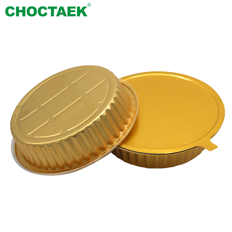 Round Smooth Wall Reverse Curling Small Aluminum Foil Containers with Lids