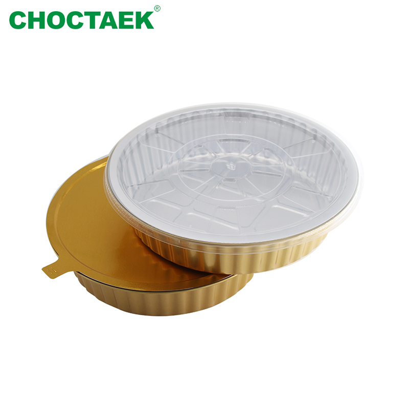 Round Smooth Wall Reverse Curling Small Aluminum Foil Containers with Lids