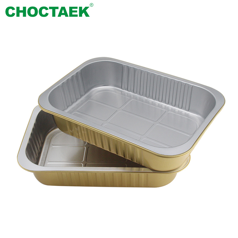 580ml /750ml/930ml Smooth Wall Reverse Curling Aluminum Foil Trays for Food