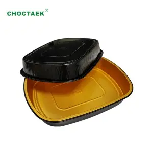 Recycled black gold smooth wall custom aluminium tray medium size