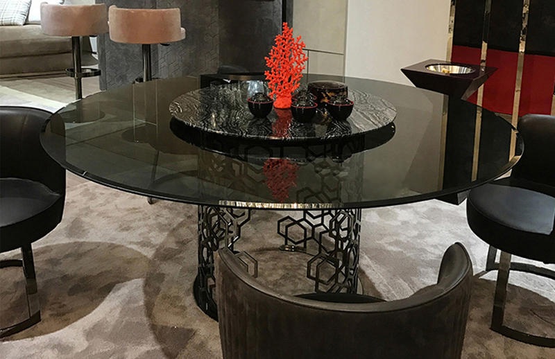 Supply Luxury metal Tables Marble Dining Table Set Wholesale Factory