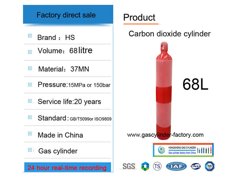 Supply 68L CO2 Oxygen Argon Bottles Liquid Carbon Dioxide Cylinders