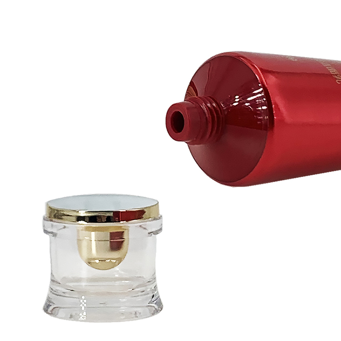Empty Cosmetics Container with Golden Acrylic Plating Screw Cap