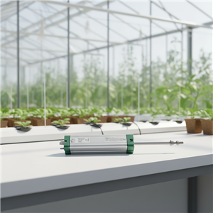 Linear displacement sensor is used to measure plant growth