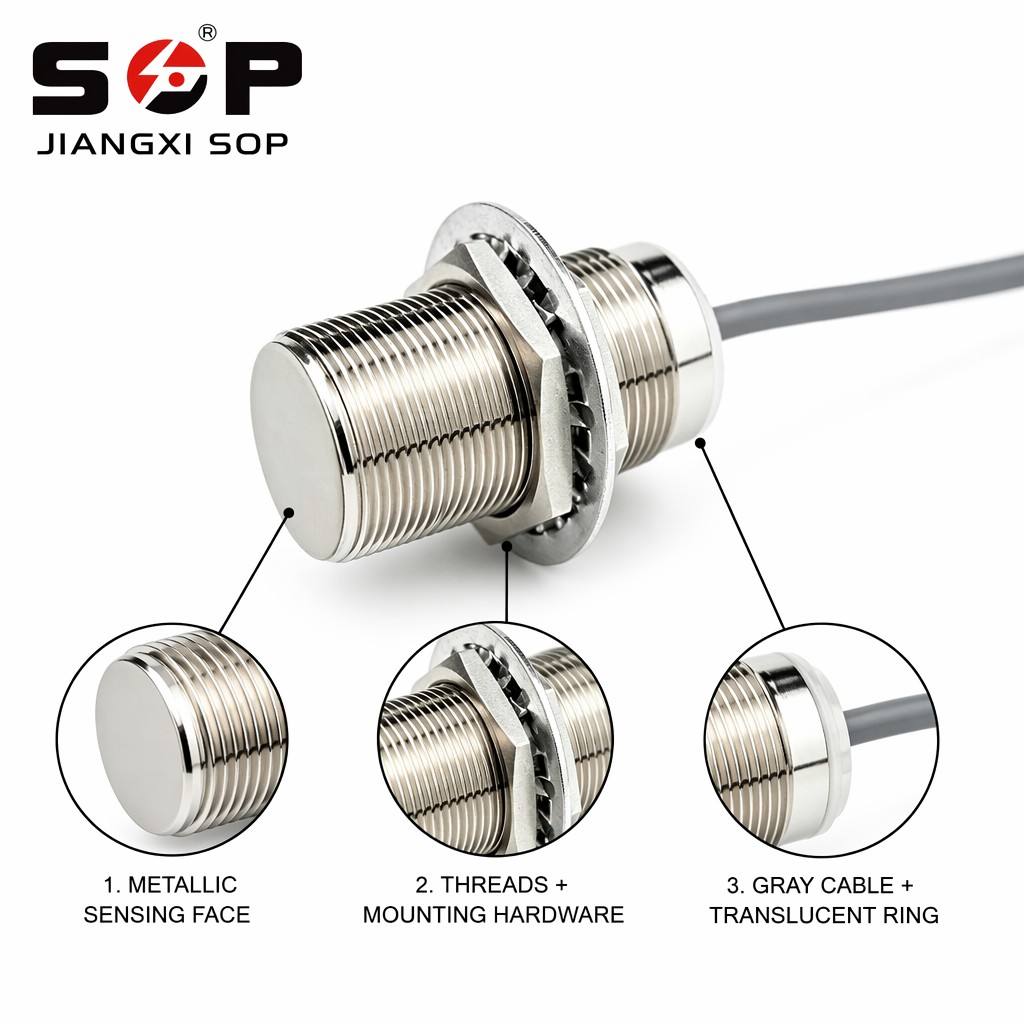IP67 Waterproof M30 Flush Mount Inductive Sensor PNP NPN 10mm 10-30VDC CE RoHS for Automated Assembly Line Position Detection