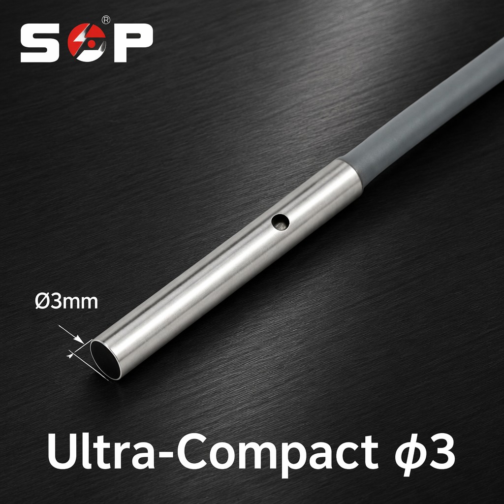 3mm Ultra-Mini Inductive Proximity Sensor Shielded 0.6mm NPN PNP IP67 Stainless Steel DC 10-30V for Pick and Place Machine