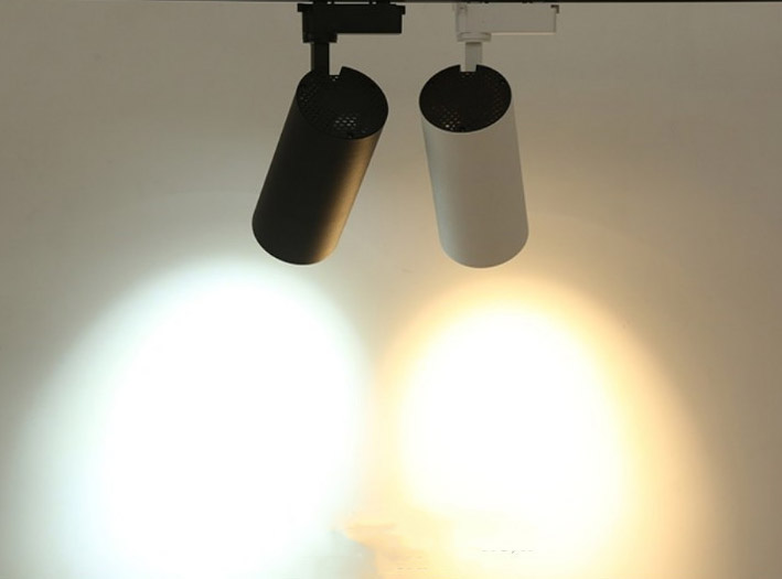 LED Track Light Head Fixtures In Black And White