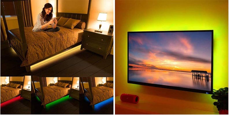 led tape lights that change color with tv