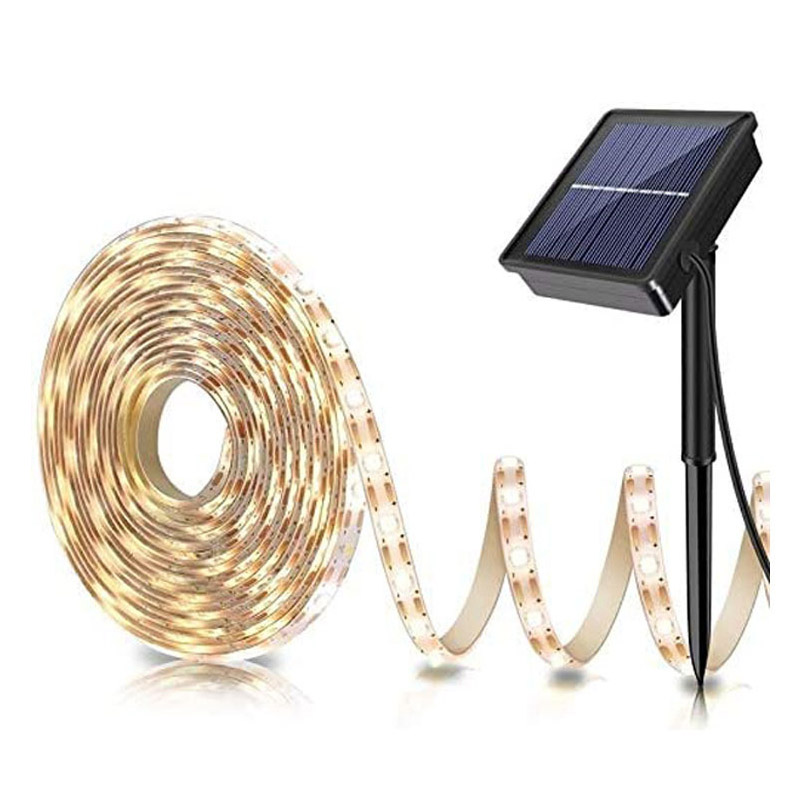 Luces de tira LED impermeables al aire libre con panel solar