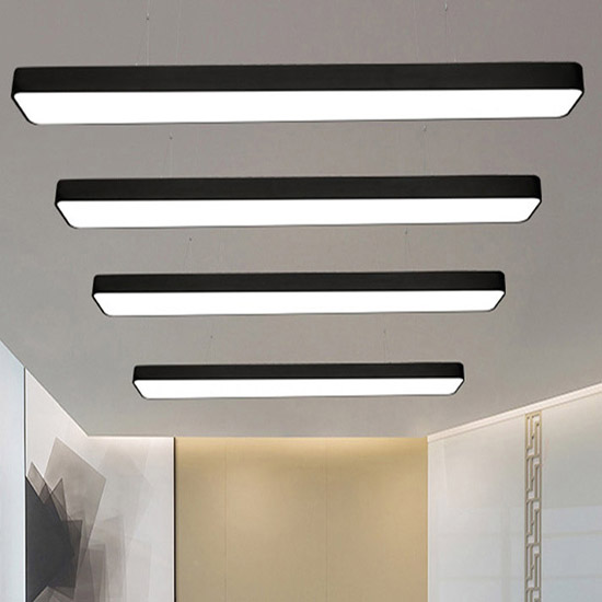LED Pendant Light Black Hanging Linear Lights