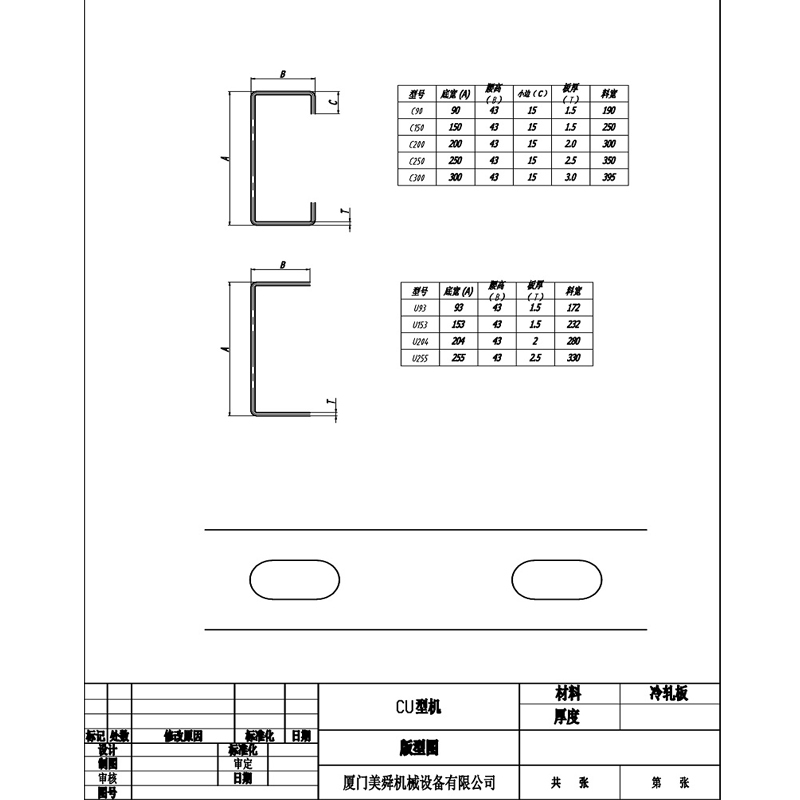 CU Profile Quick Change Roll Forming Machine
