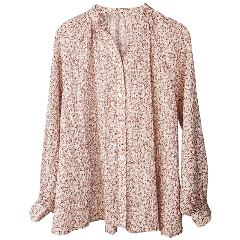 Print 100% Polyester Long Sleeve Blouse