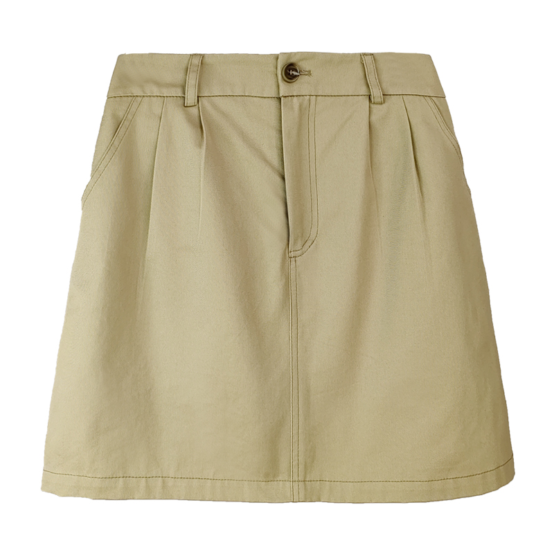 Pleated Elastic Waist Skirt