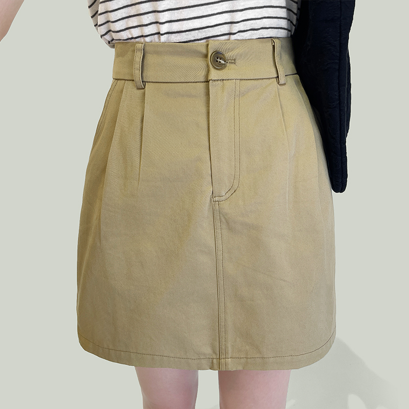 Pleated Elastic Waist Skirt