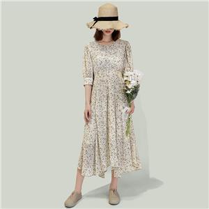 floral chiffon Puff Sleeve dress