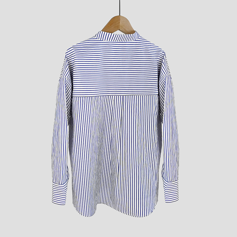 womens stripes long blouse