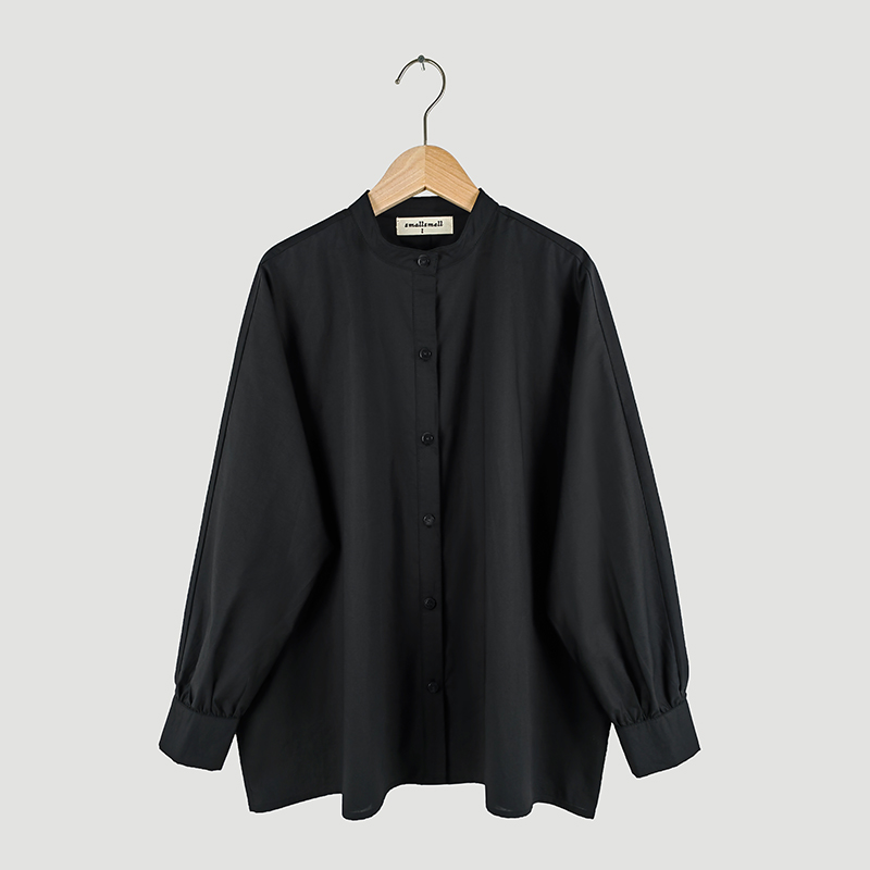 black stand collar blouse