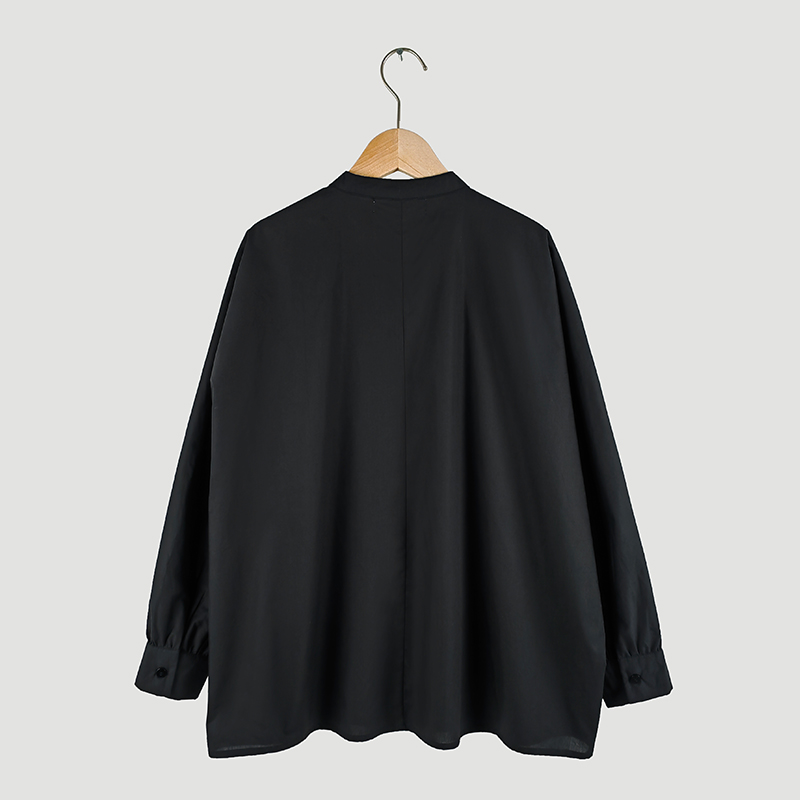 black stand collar blouse