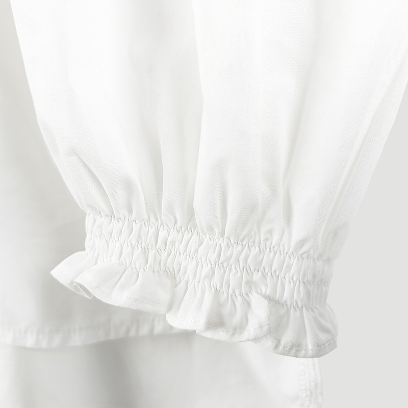 smocking cuff white blouse