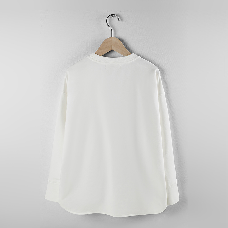 white curve bottom long shirts