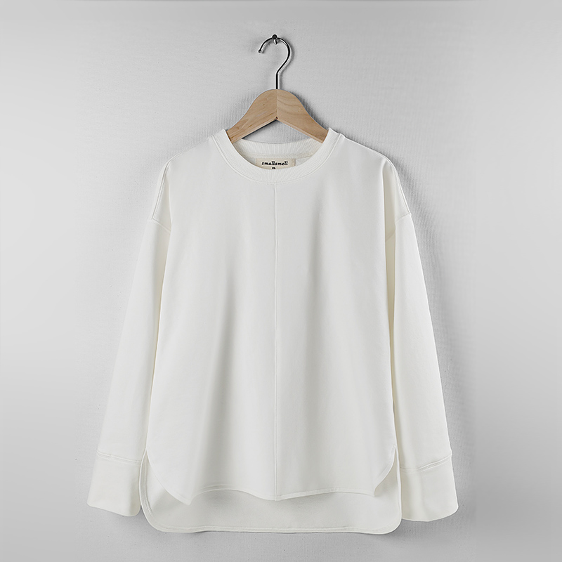 white curve bottom long shirts