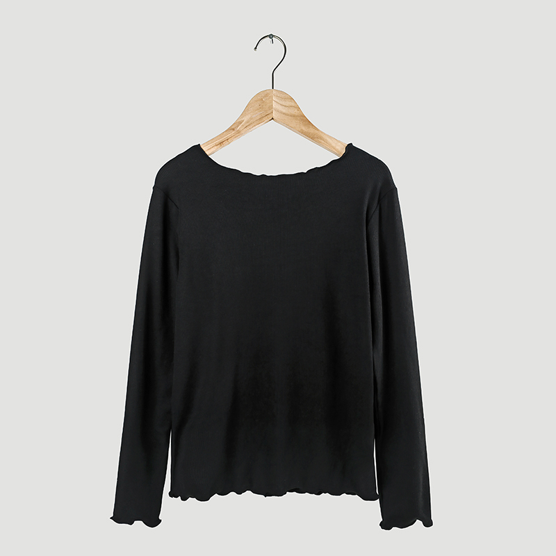 rib knit long sleve jersey .