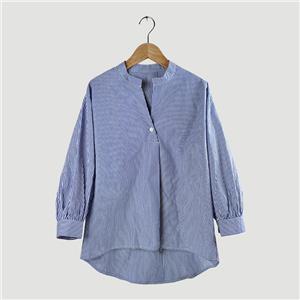 tiny stripe blouse with back button