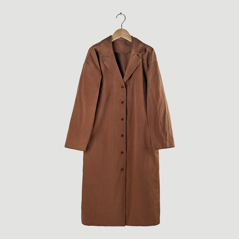 long brown button opening jacket