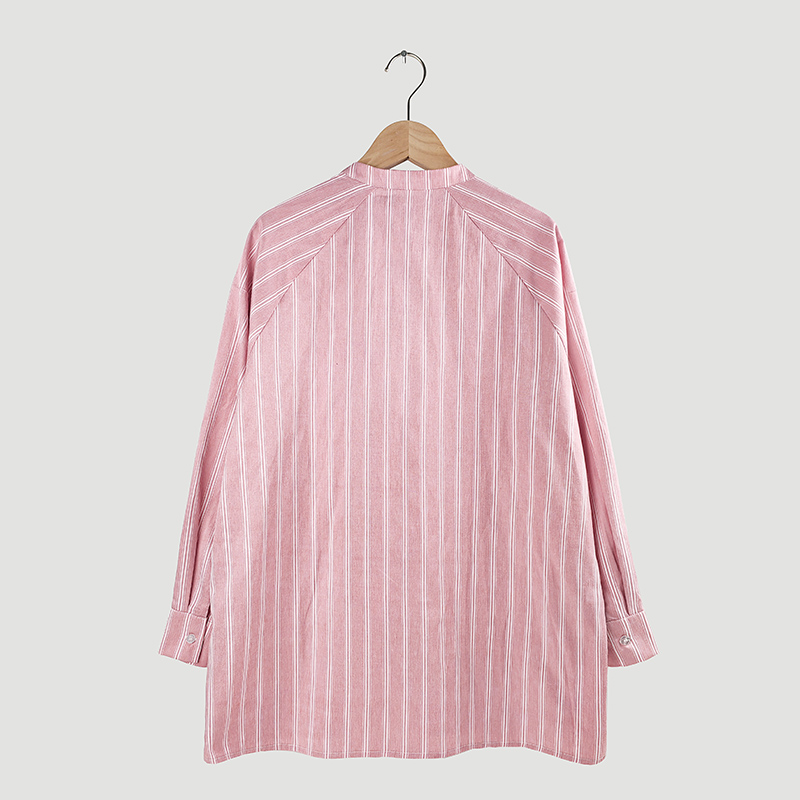 pink stripe raglan sleeve blouse