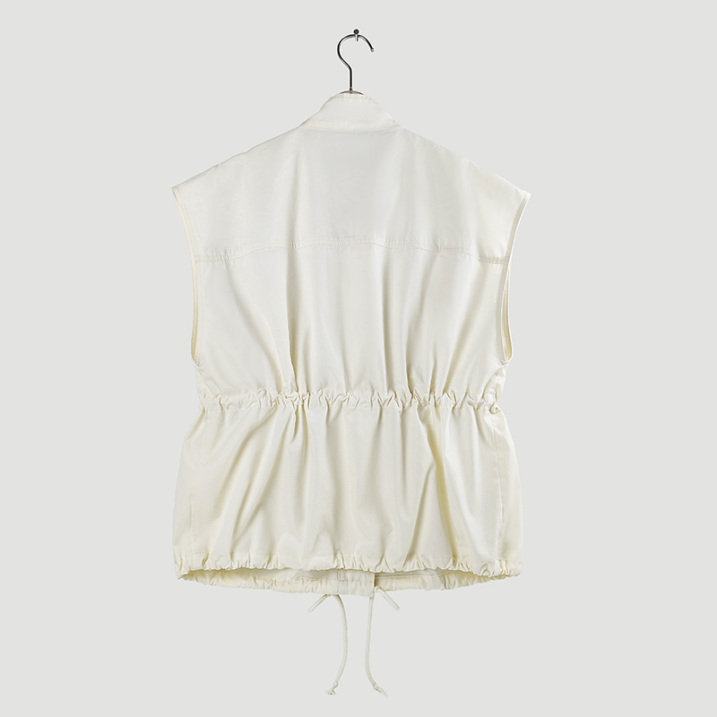 sleeveless drawstring pockets vest