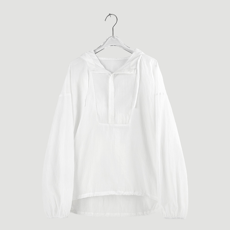 sun protection white summer blouse