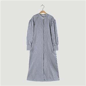 stripe puff sleeve dress