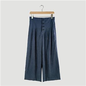 blue loose-fit long pants