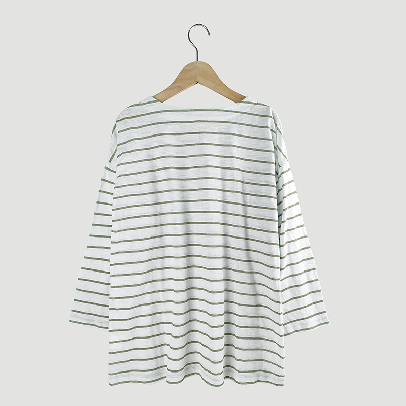 stripe mid sleeve T shirts