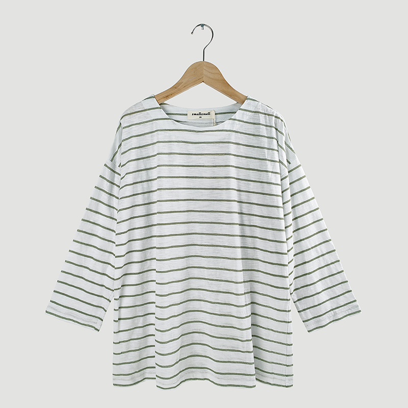 stripe mid sleeve T shirts