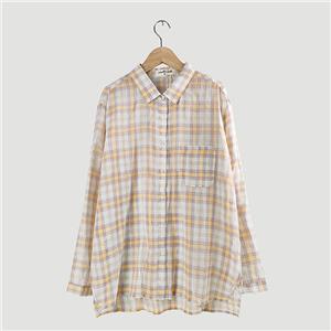 light check cotton blouse