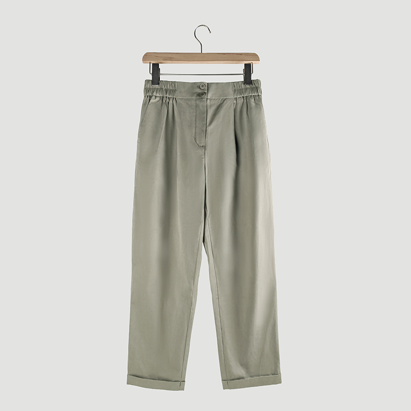 elastic waist cotton pants