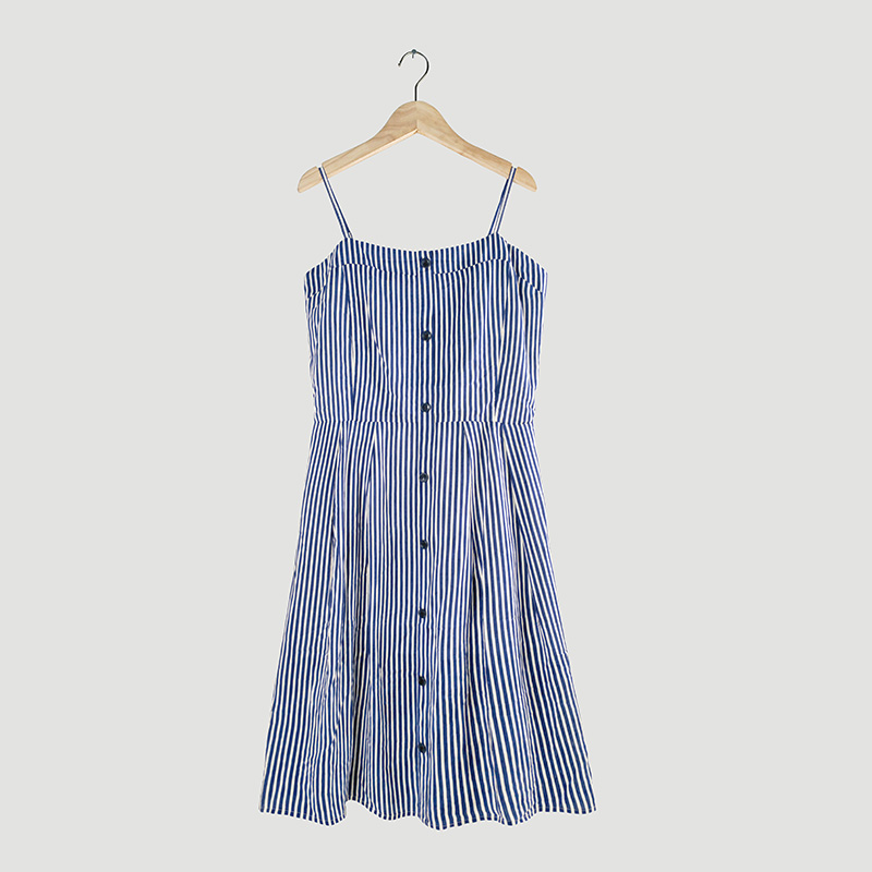 smocking stripe dress