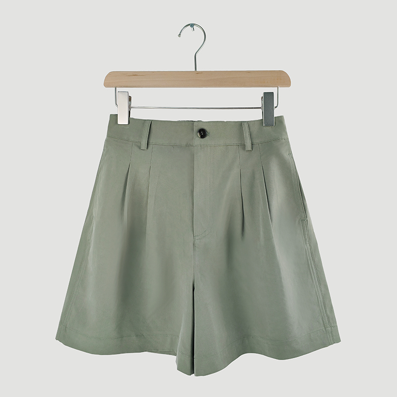 elastic pleats shorts