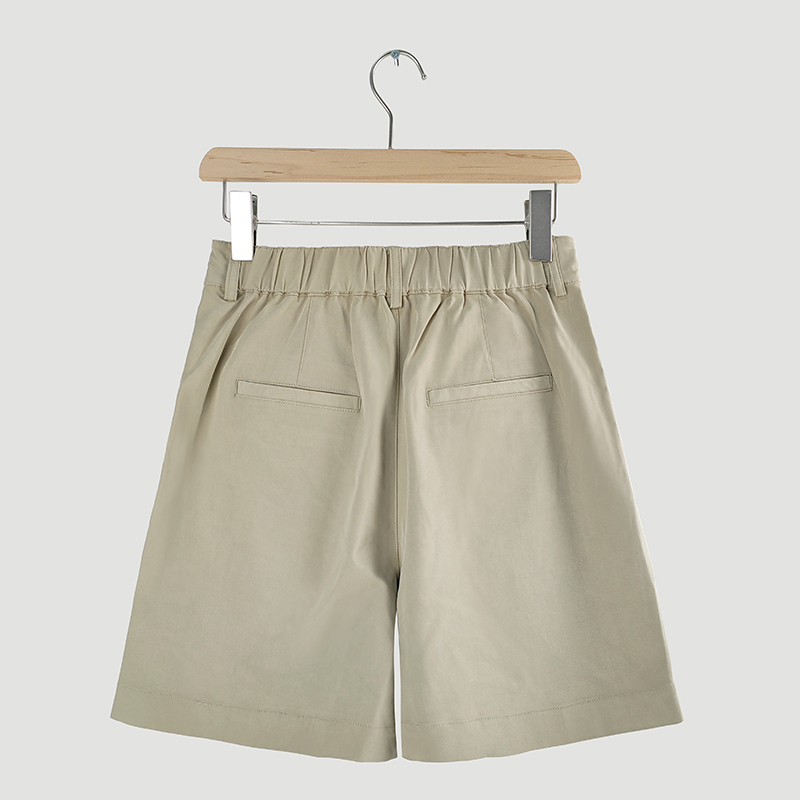 elastic pleats shorts